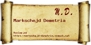 Markschejd Demetria névjegykártya